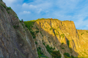 Berg Felsmassiv Rotenfels Bad Muenster am Stein-Ebernburg, Rheinland-Pfalz, Deutschland