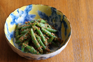 いんげん豆のごま和え