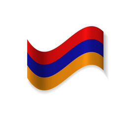 The Flag Of Armenia. The border of Europe and Asia. National symbol. Vector illustration.