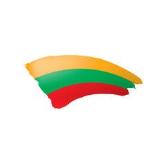 Obraz premium Lithuania flag, vector illustration on a white background