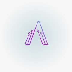 letter A technology logo 