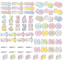 アイコン　ラベル　手描き風