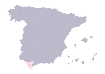 Spain map illustration. Cádiz region