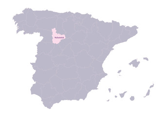 Spain map illustration. Valladolid region