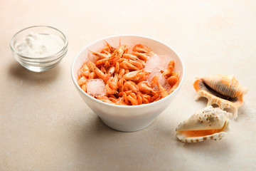 Fototapeta na wymiar Boiled shrimp, seafood.