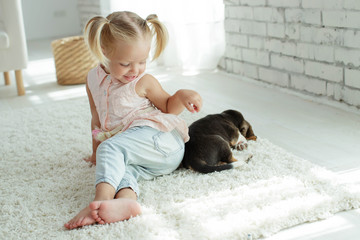 Child with dog 