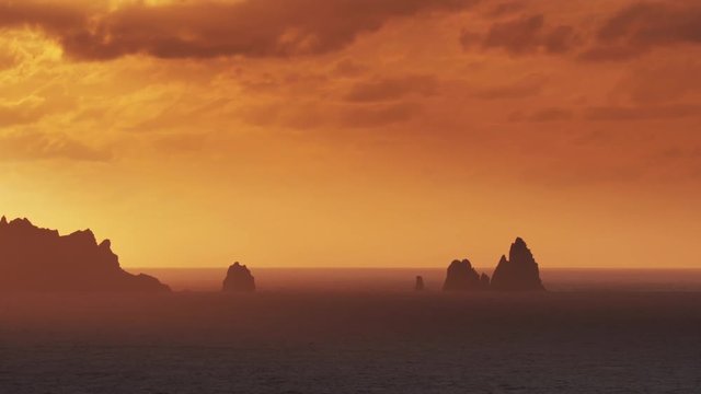 sunset at the stunning rugged clifftops at loiba in galicia, spain