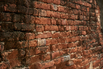 Background pattern of old brown brick wall