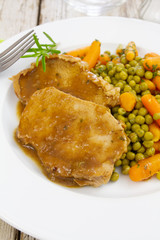 rôti de porc et petits pois 