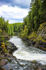 Fototapeta na wymiar Водопад Кивач. Карелия. the Kivach waterfall Karelia