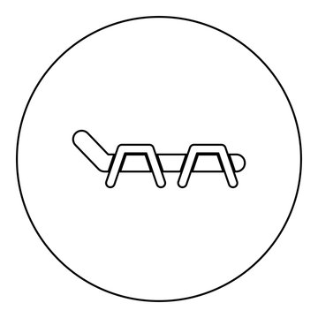 recommend clip art: Beach chair chaise longue Beach bed icon black color in round circle
