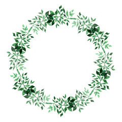 Watercolor wreath for invitations, greeting cards, scrapbooking