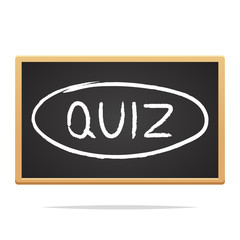 Word QUIZ on chalkboard vector isolated