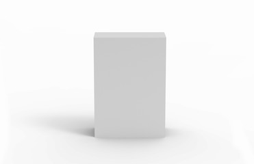 White Packaging Box, Mock Up Template On Isolated White Background, Ready For Your Design, 3D Illustration