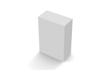 White Packaging Box, Mock Up Template On Isolated White Background, Ready For Your Design, 3D Illustration