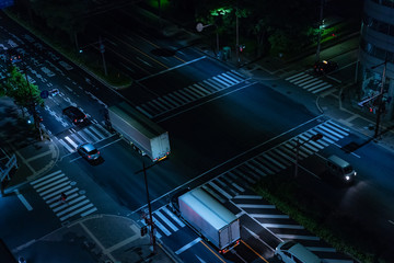 広島市の夜の交差点