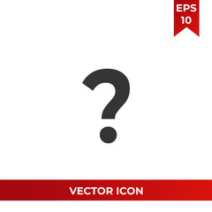 Question mark vector icon, ask symbol. FAQ and help pictogram, flat vector sign isolated on white background. Simple vector illustration for graphic and web design.