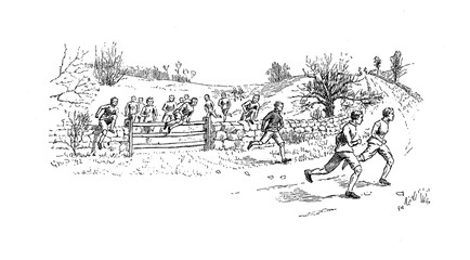 Obraz premium Sport. Running, retro illustration.