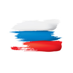 Russia flag, vector illustration on a white background