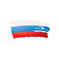Russia flag, vector illustration on a white background