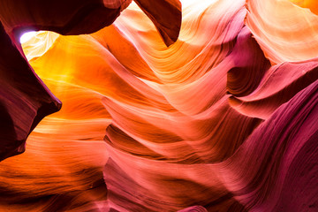 Beautiful view of Antelope Canyon sandstone formations in famous Navajo Tribal national park near Page, Arizona, USA

