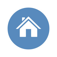 Vector home symbol placed in blue circle