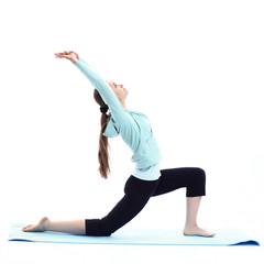 young business woman doing exercise at the health club.