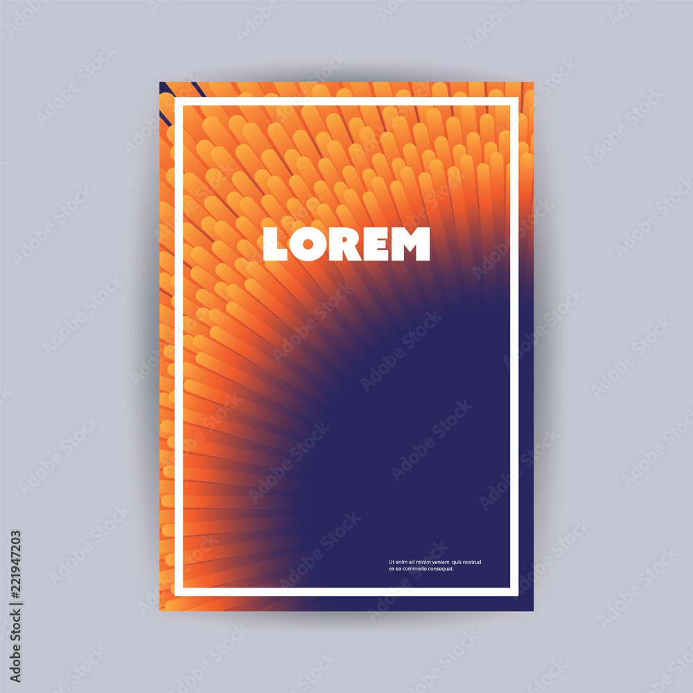 Poster colorful modern style flyer design with 3d geometric pattern background - dynamic shapes composition