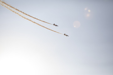 Turkish F-16 from the team, flown during the celebration of 9 September Independence Day in Izmir - Turkey