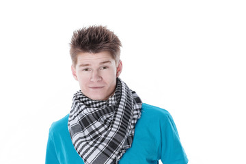 Fototapeta premium closeup.portrait of a modern guy.isolated on a white