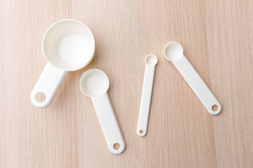 Measuring spoons on the table