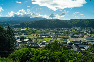 Fototapeta na wymiar 高台から見た田舎の風景