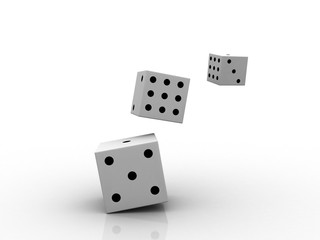 3d illustration white game dices
