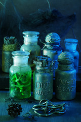 witch apothecary jars magic potions halloween decoration