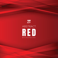 Fototapeta premium Szablon czerwony kształtuje trójkąty nakładające się z cieniem na tle nagłówka i stopek.