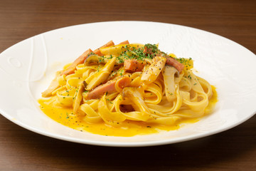 かぼちゃのクリームパスタ