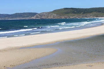 Fototapeta na wymiar rostro beach, finisterre, praia do rostra on the coast of death (costa da morte) in galicia, spain