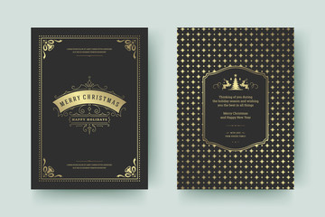 Christmas greeting card design template vector illustration.