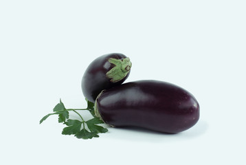 eggplants isolated white background.photo with copy space.