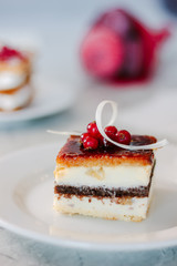 Beautiful and delicious dessert cake.