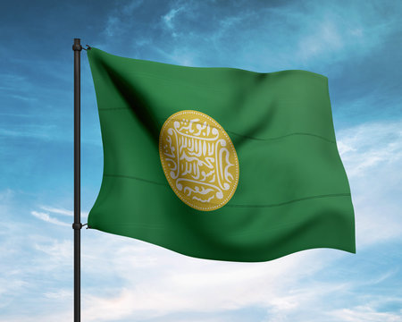 Rohingya Flag waving on the wind