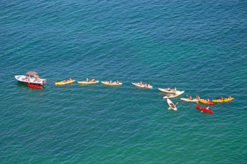 Aerial from kayaking at Ponte Piedade at Lagos Portugal