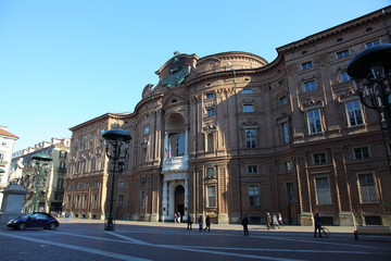 Fototapeta na wymiar Turin Piazza Carignano