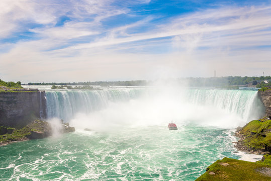 View at the Hoseshoe falls of Niagara Falls in Canada