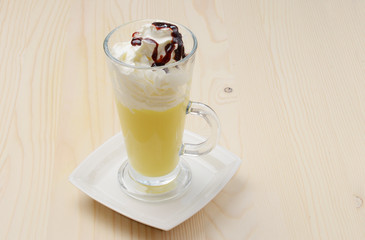 Italian cream hot drink - Bombardino. Europe.