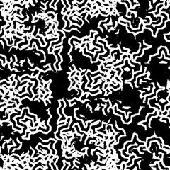 Seamless pattern ethnic design. Tribal monochrome print with navajo ornaments. Watercolor effect. Suitable for bed linen, leggings, shorts and fashion industry.