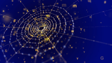 Spider Network in the Blue Cyberspace