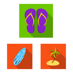 Vector design of equipment and swimming symbol. Collection of equipment and activity stock vector illustration.