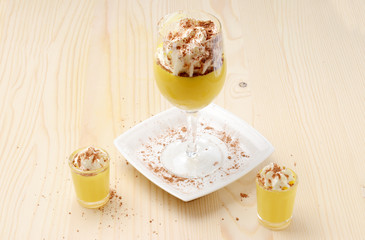 Italian cream hot drink - Bombardino. Europe.