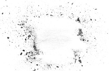 Charcoal dust texture isolated on white background